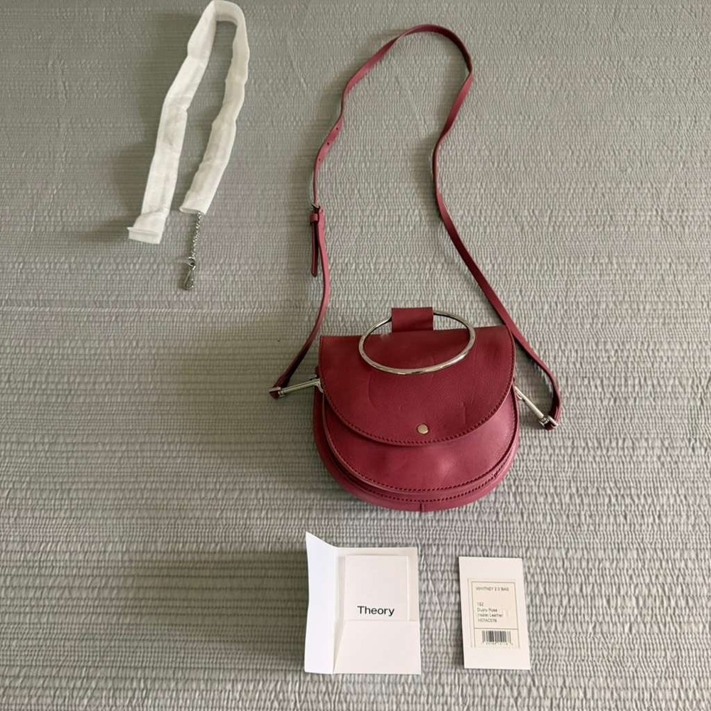 NWT Theory Women's Whitney 2.0 Bag Dusty Rose Leather Ring Handle Crossbody - Picture 5 of 6